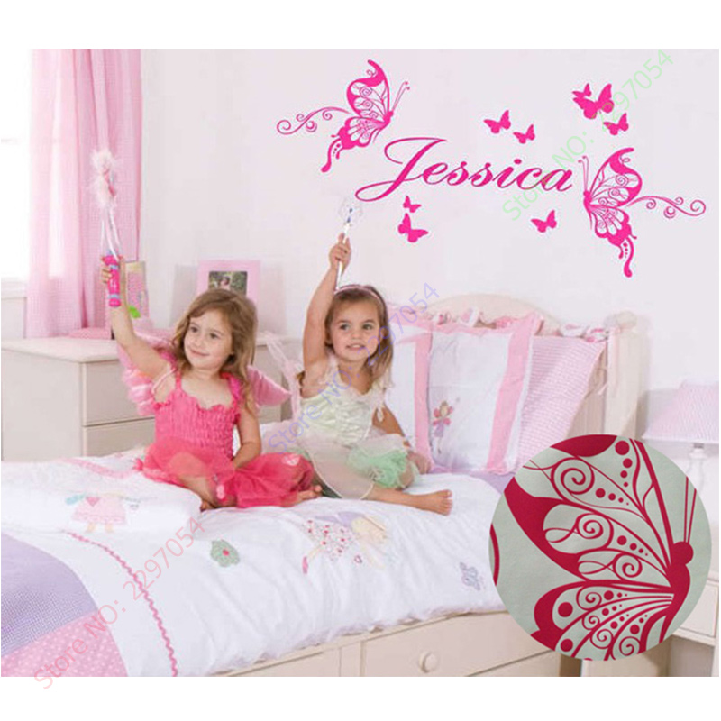 Mới Bướm Cá Tính Tên Vinyl Dán - đánh giá và giá Baby Girl Nursery Quotes